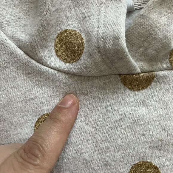 Baby Gap Hoodie Sweater 3T | GUC Cream Gold Polka Dot Pullover - Picture 15 of 16